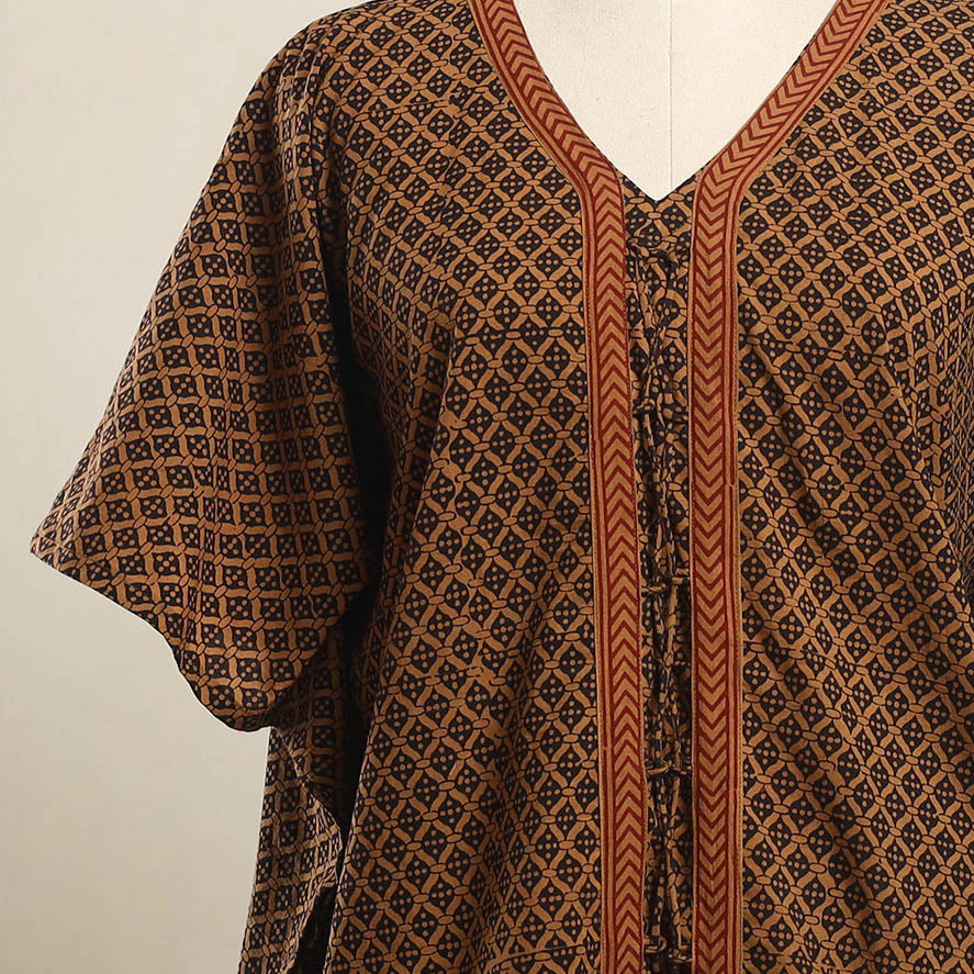 Buy Multicolor Bagh Block Print Cotton Kaftan
