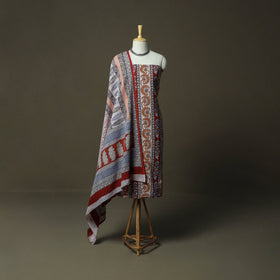 Bagh hand block print natural dyed cotton 3pc unstitched