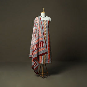 Bagh hand block print natural dyed cotton 3pc unstitched
