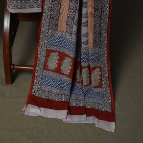 Bagh hand block print natural dyed cotton 3pc unstitched