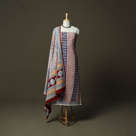 Bagh hand block print natural dyed cotton 3pc unstitched