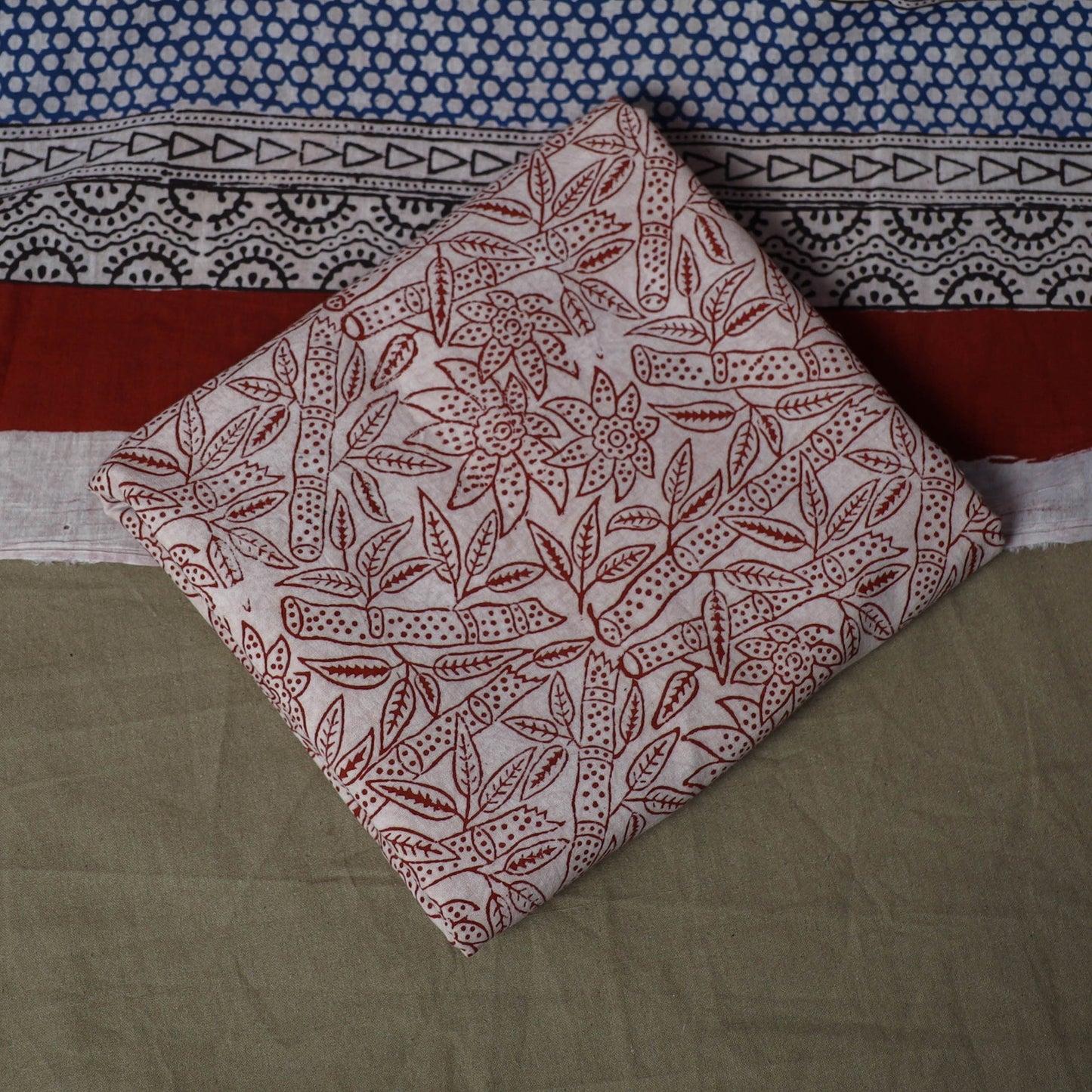 Bagh hand block print natural dyed cotton 3pc unstitched