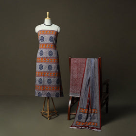Bagh hand block print natural dyed cotton 3pc unstitched
