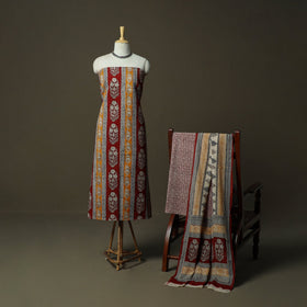 Bagh hand block print natural dyed cotton 3pc unstitched
