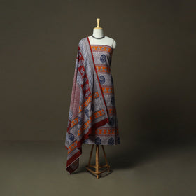 Bagh hand block print natural dyed cotton 3pc unstitched