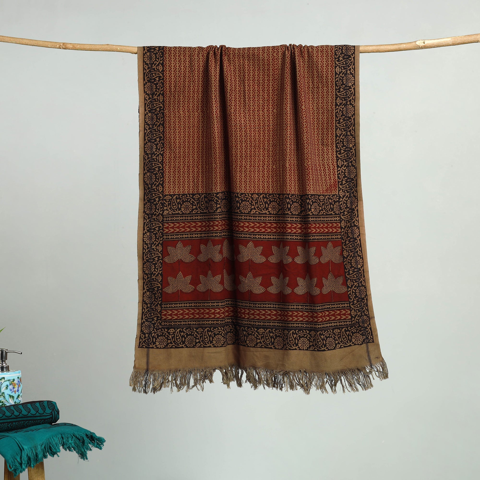 Multicolor - bagh hand cotton handloom towel 05