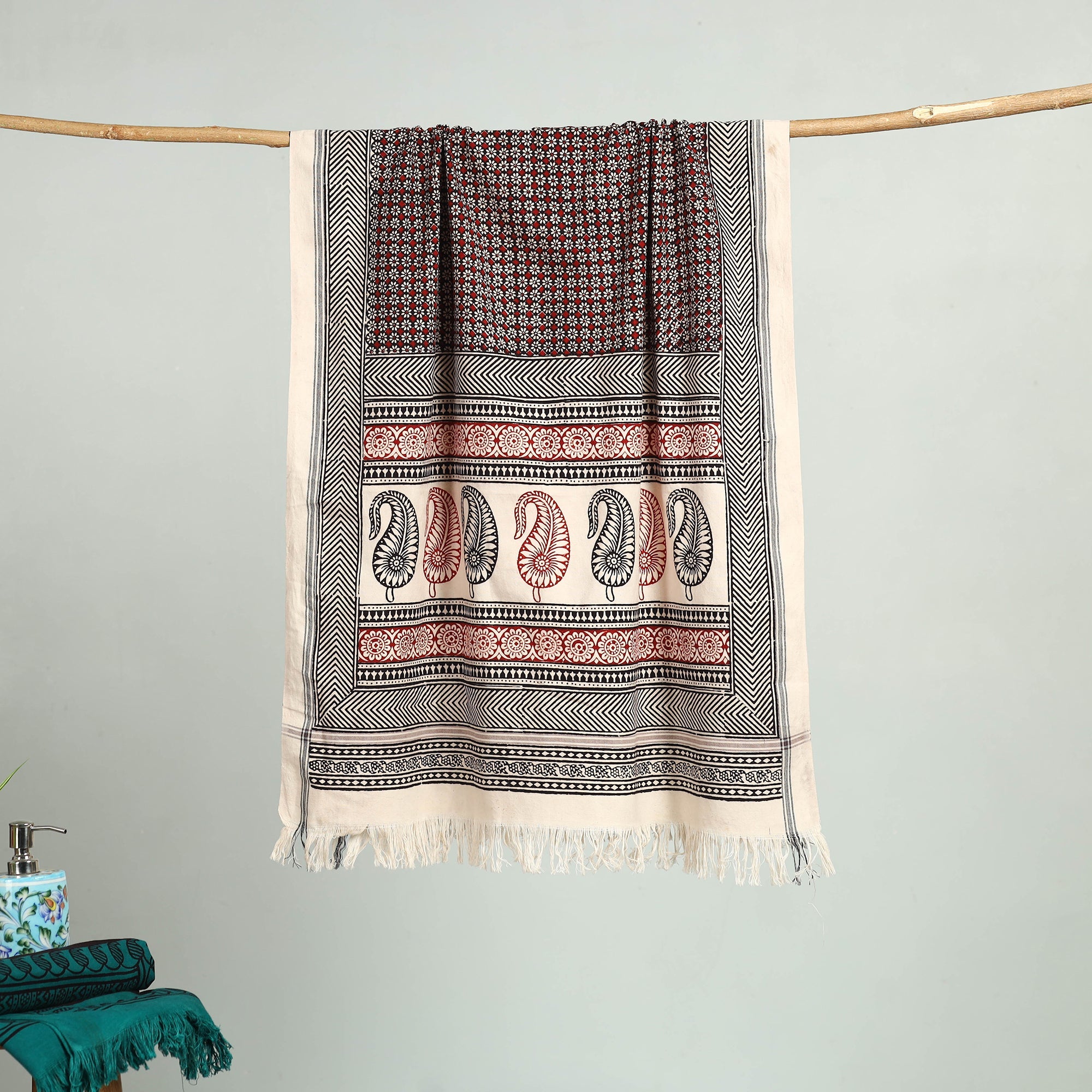 Bagh Hand Block Print Cotton Handloom Towel
