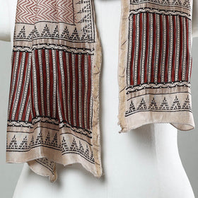 Multicolor  Bagh Hand Block Printed Chanderi Silk Stole