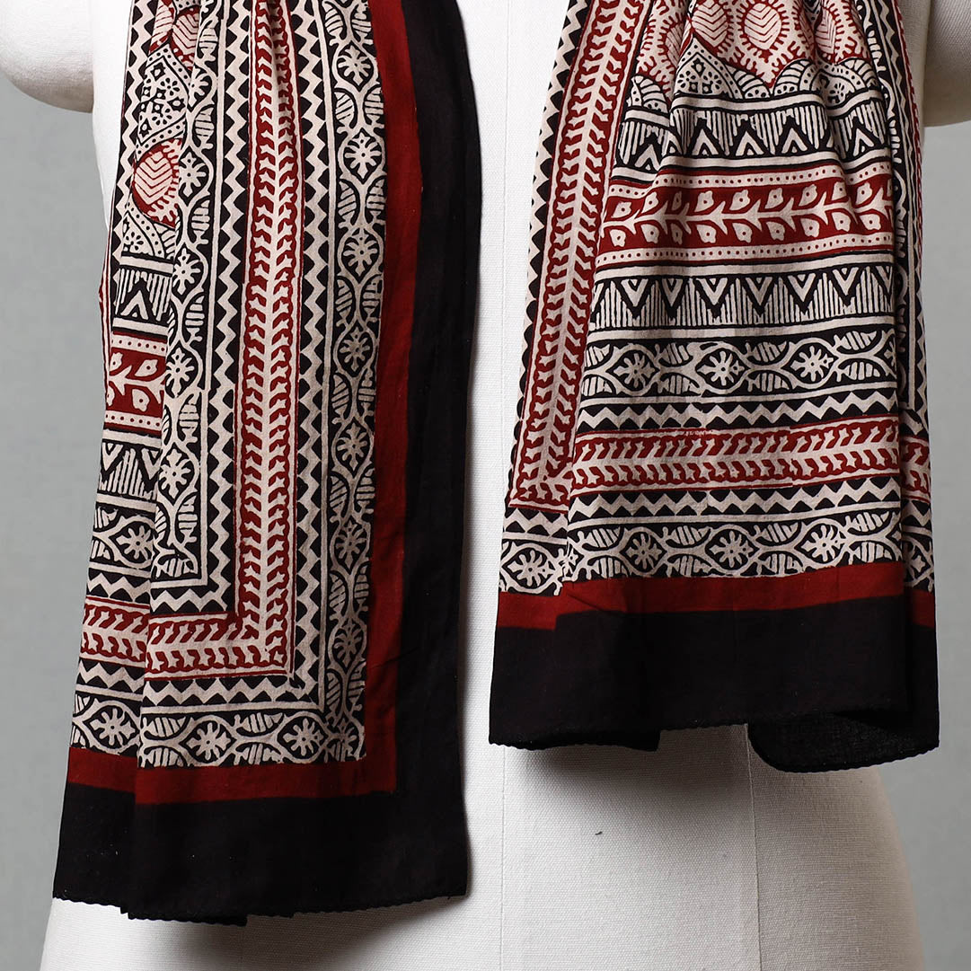 Multicolor Bagh Hand Block Printed Cotton Stole 