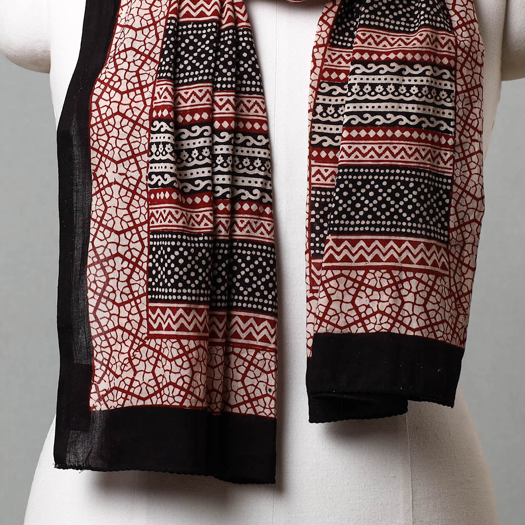 Multicolor Bagh Hand Block Printed Cotton Stole 