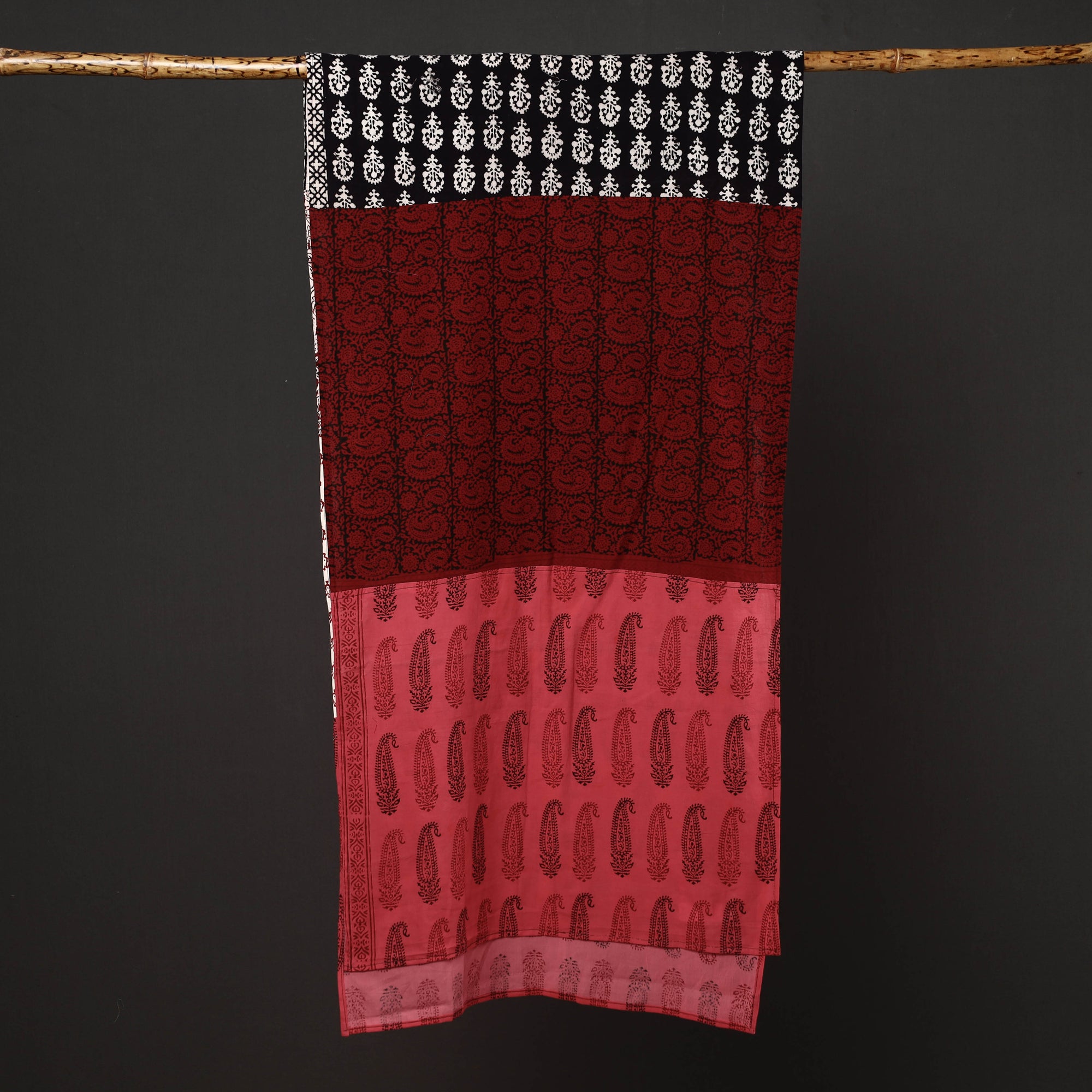 Multicolor Bagh Block Printed Patchwork Cotton Stole
