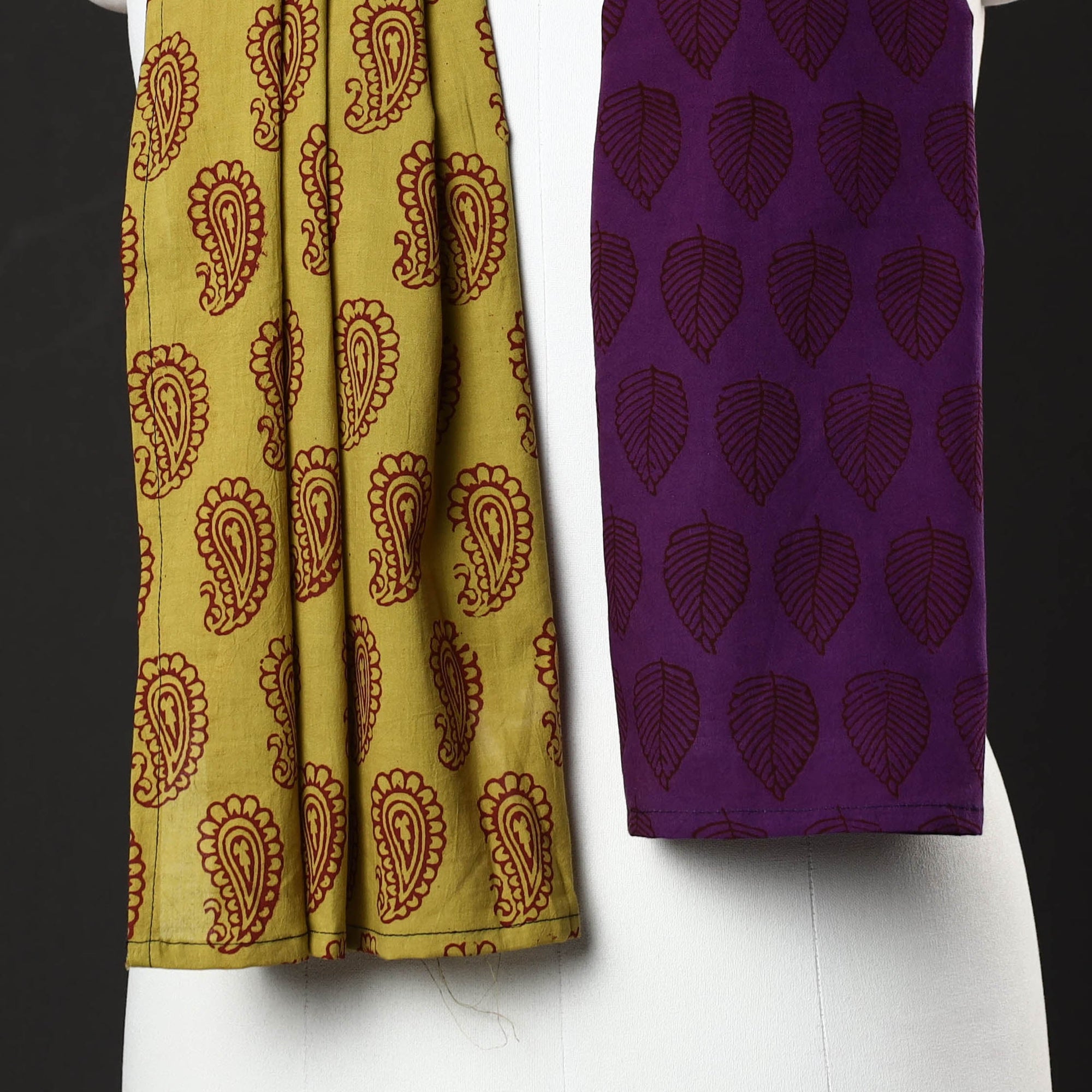  Bagh Block Printed Patchwork Cotton Stole 