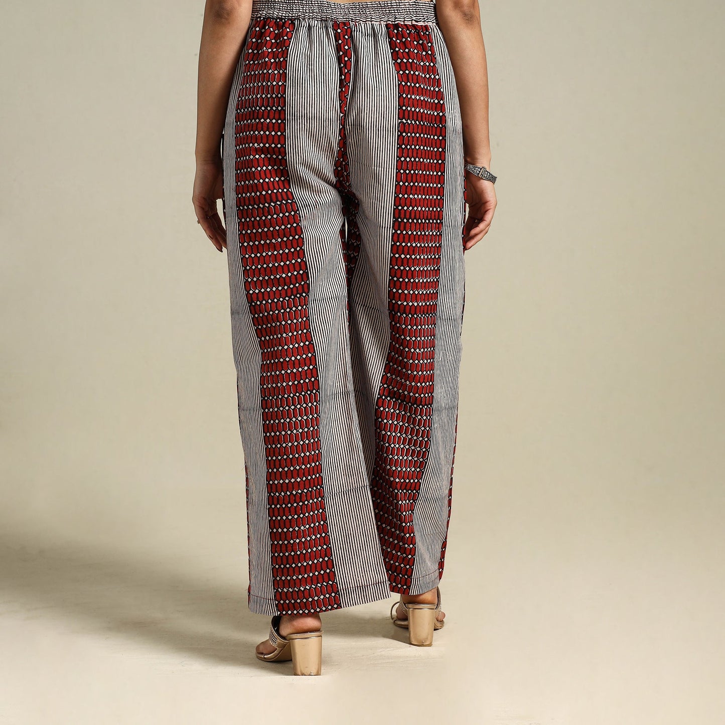 White Bagh Block Print Natural Dyed Cotton Palazzo