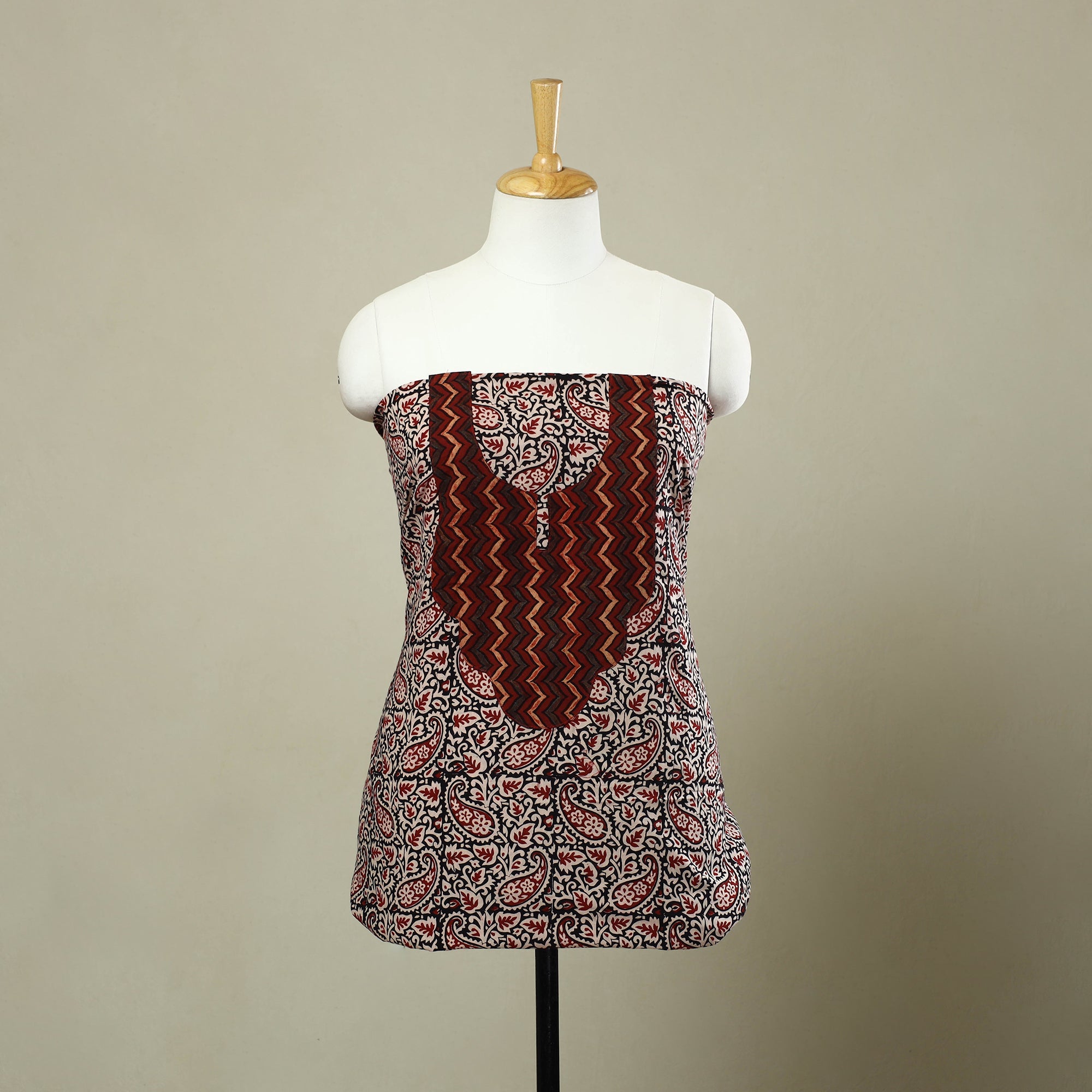 Buy Multicolor Bagh Print Patchwork Cotton Kurta Material