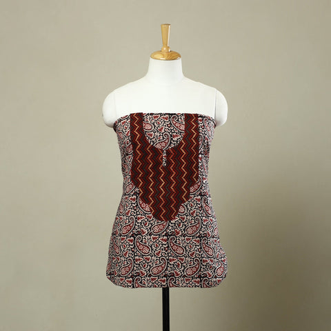 Buy Multicolor Bagh Print Patchwork Cotton Kurta Material