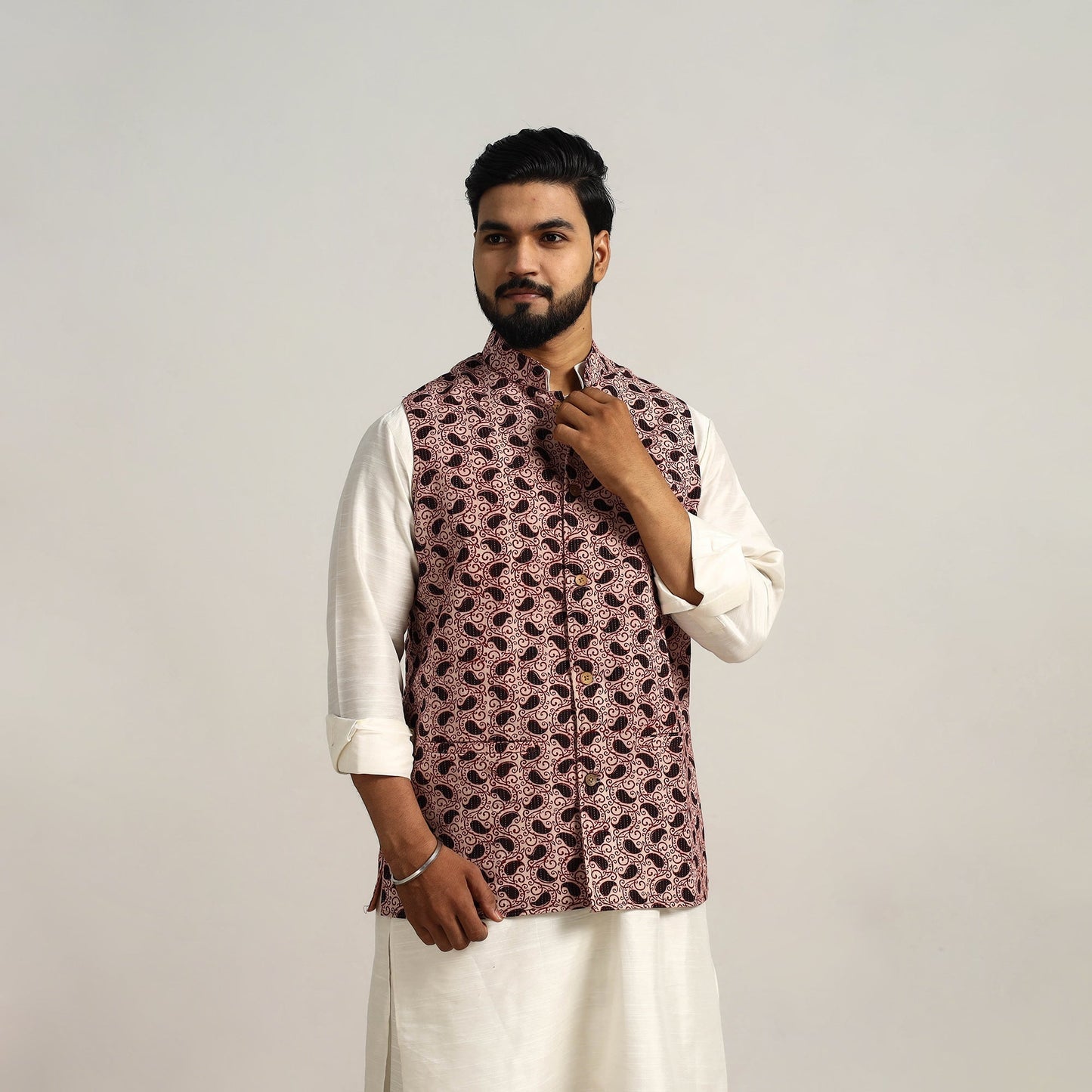 Buy Multicolor Bagh Print Nehru Jacket for Men
