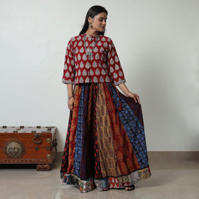 Multicolor - bagh skirt with 24 kali patchwork 04