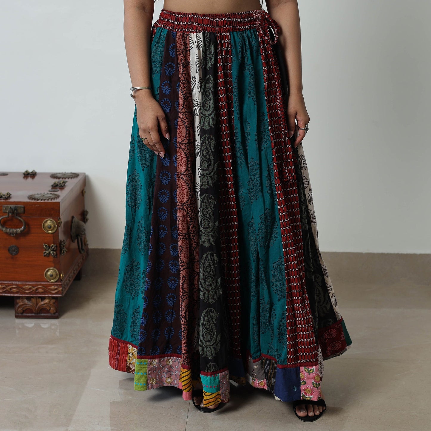 Multicolor - bagh skirt with 24 kali patchwork 08