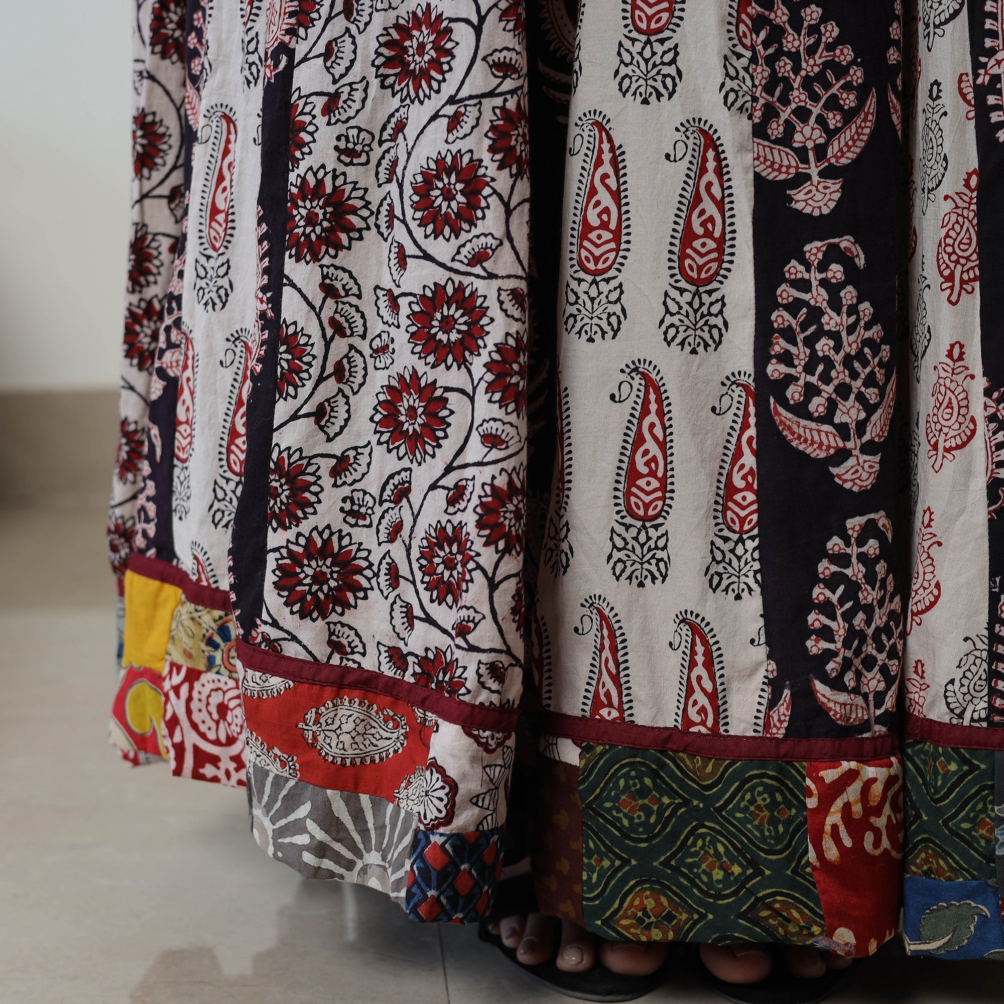 Multicolor - bagh skirt with 24 kali patchwork 10