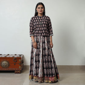 Multicolor - bagh skirt with 24 kali patchwork 11