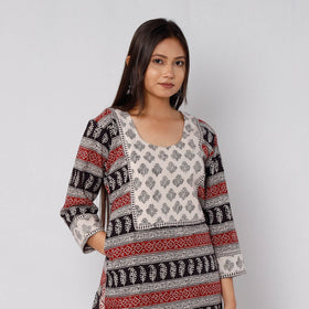 Bagh Block Printing Cotton Long Kurta with Palazzo & Dupatta Set 13 