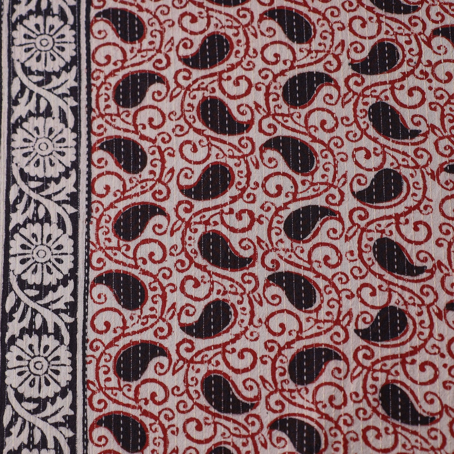 Buy Bagh Block Printed Kantha Style Cotton Fabric 17 Online at iTokri.com