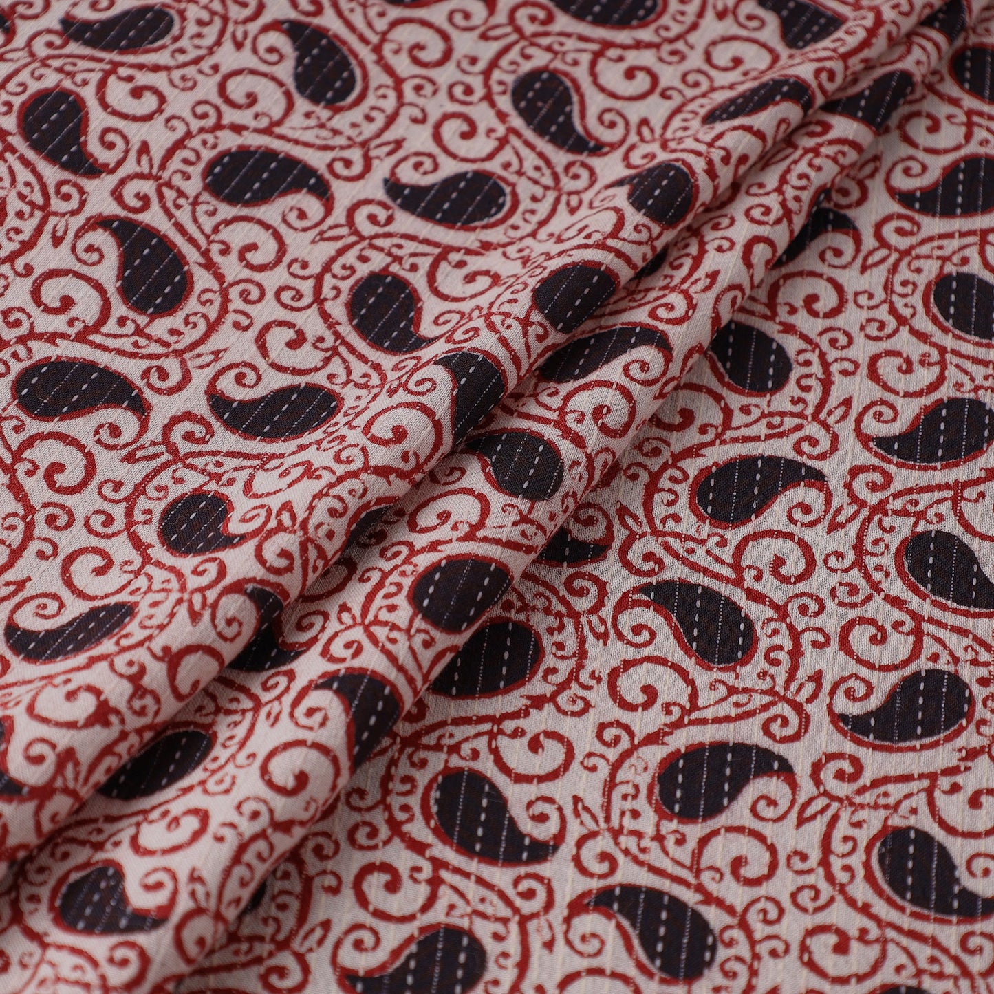 Buy Bagh Block Printed Kantha Style Cotton Fabric 17 Online at iTokri.com
