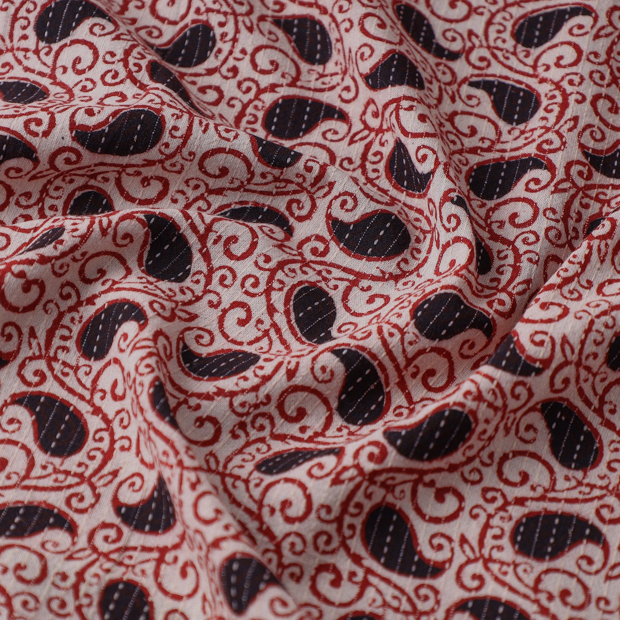 Buy Bagh Block Printed Kantha Style Cotton Fabric 17 Online at iTokri.com