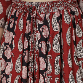  Bagh Block Printed Patchwork Cotton Long Skirt 