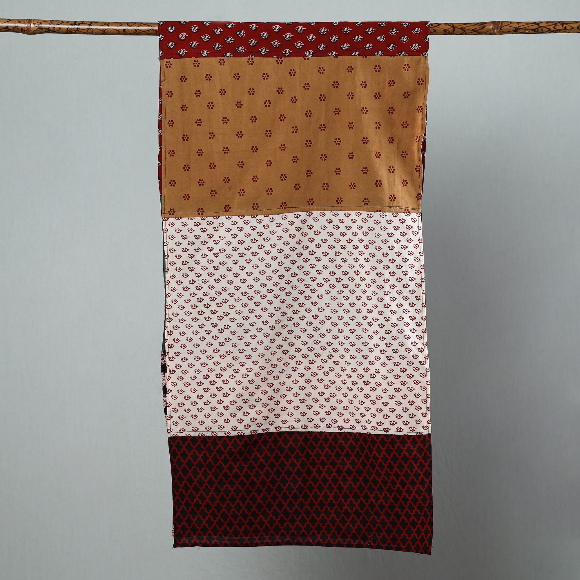  Bagh Block Printed Patchwork Cotton Stole 08 Online at iTokri.com
