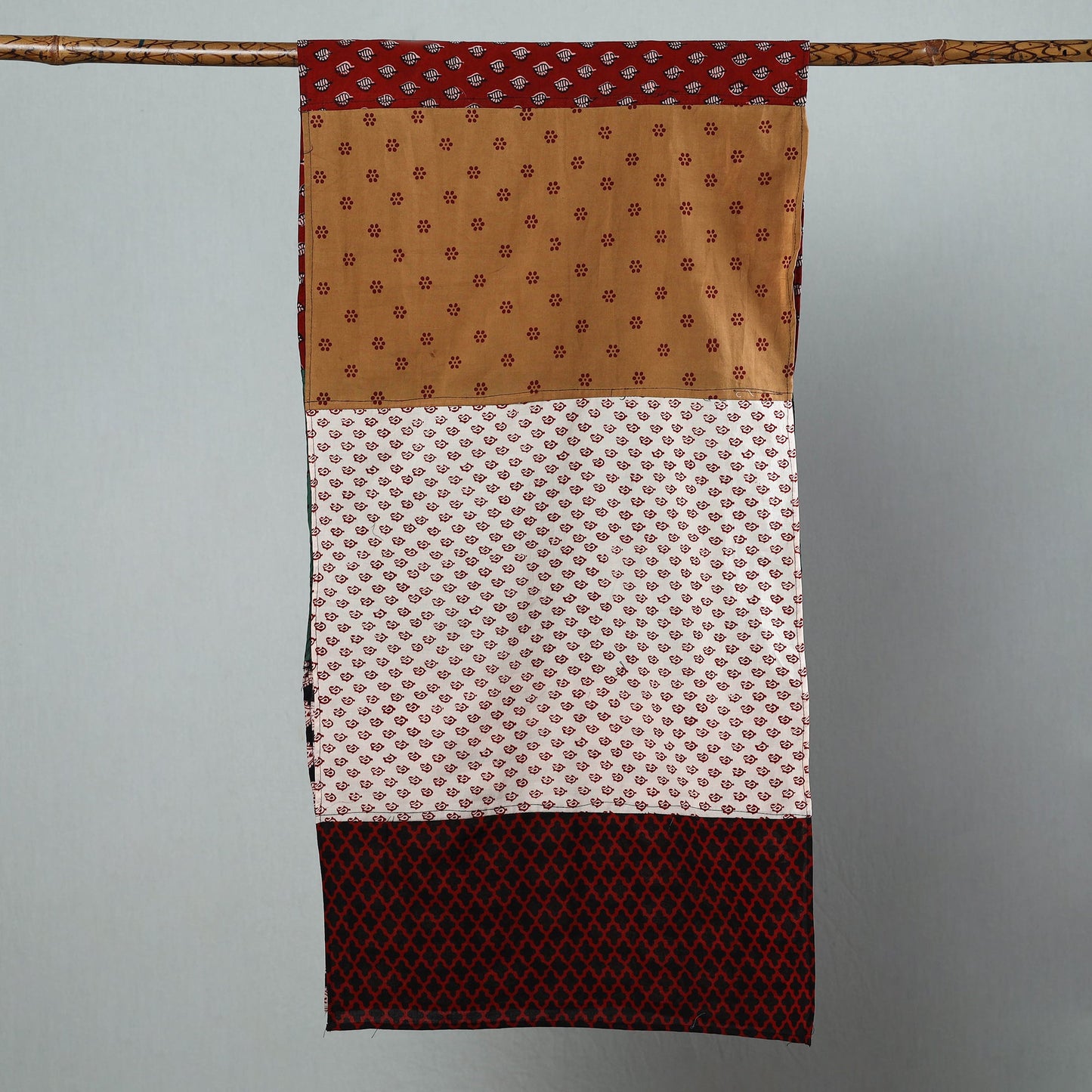  Bagh Block Printed Patchwork Cotton Stole 08 Online at iTokri.com