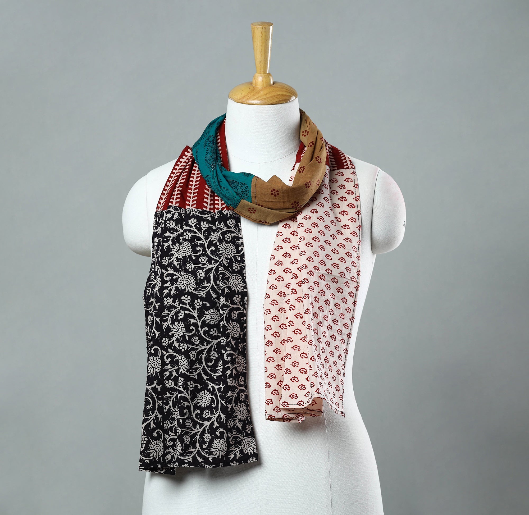 Buy Bagh Block Printed Patchwork Cotton Stole 10 Online at iTokri.com