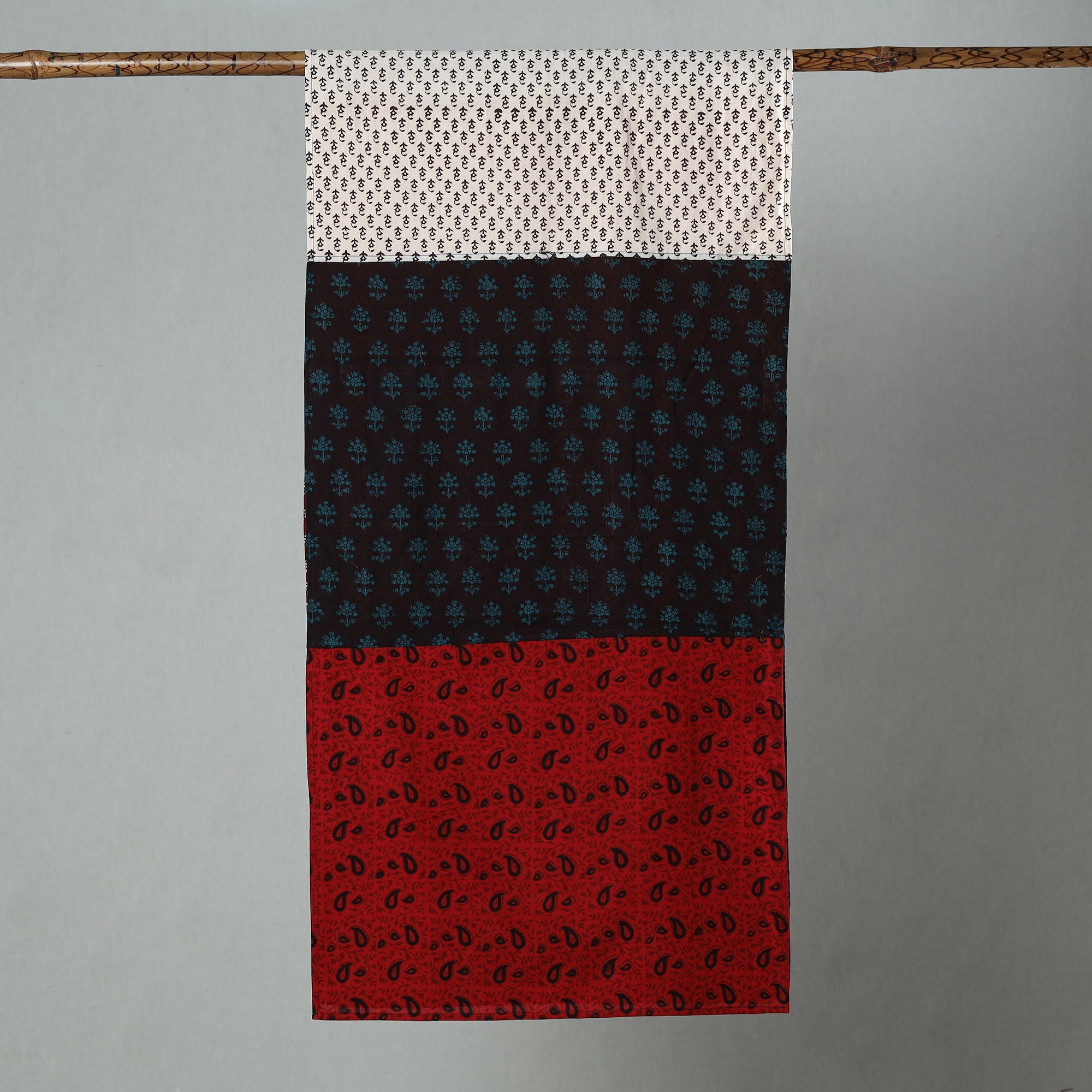  Bagh Block Printed Patchwork Cotton Stole 13 