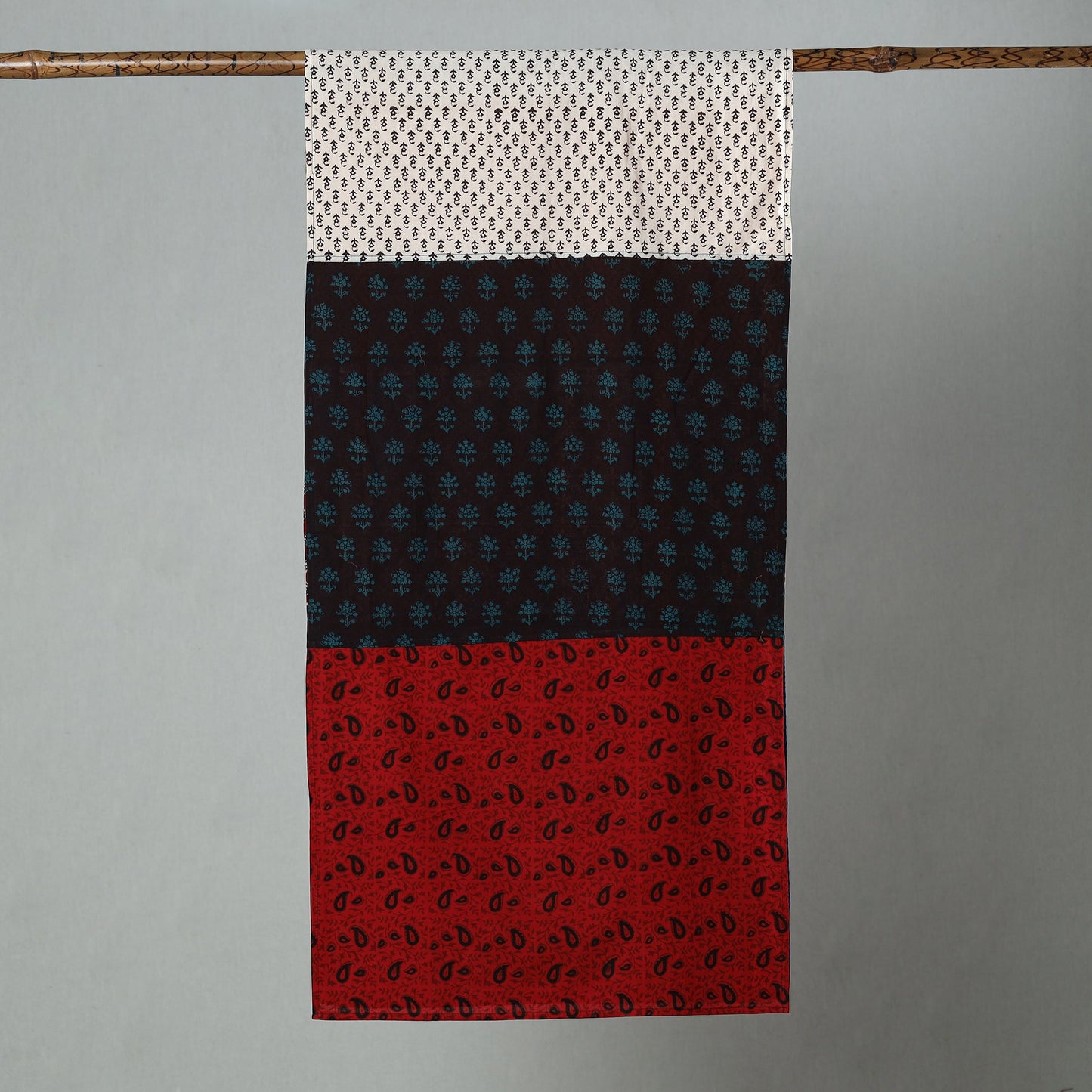 Bagh Block Printed Patchwork Cotton Stole 13 