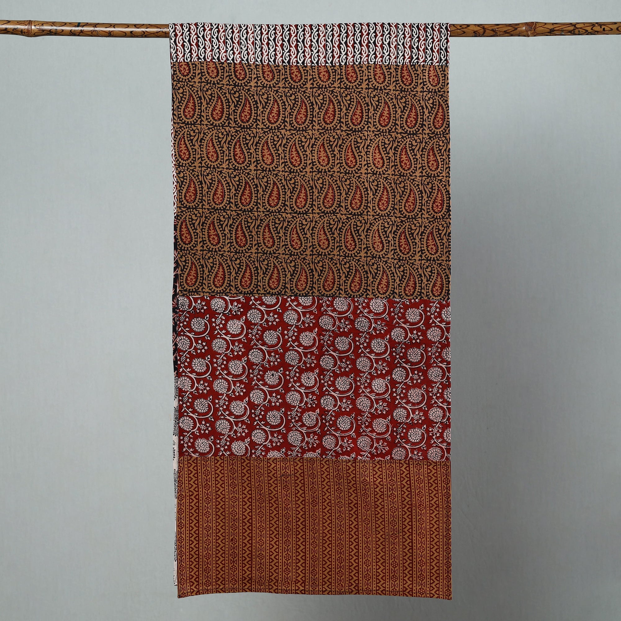  Bagh Block Printed Patchwork Cotton Stole 16 Online at iTokri.com