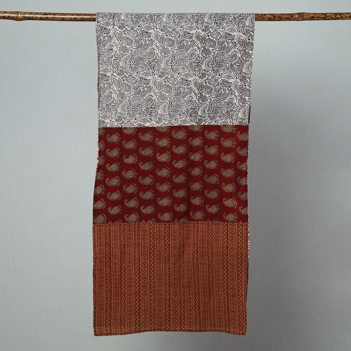  Bagh Block Printed Patchwork Cotton Stole 21 