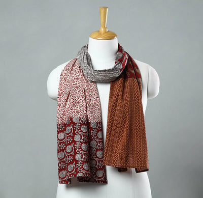  Bagh Block Printed Patchwork Cotton Stole 21 
