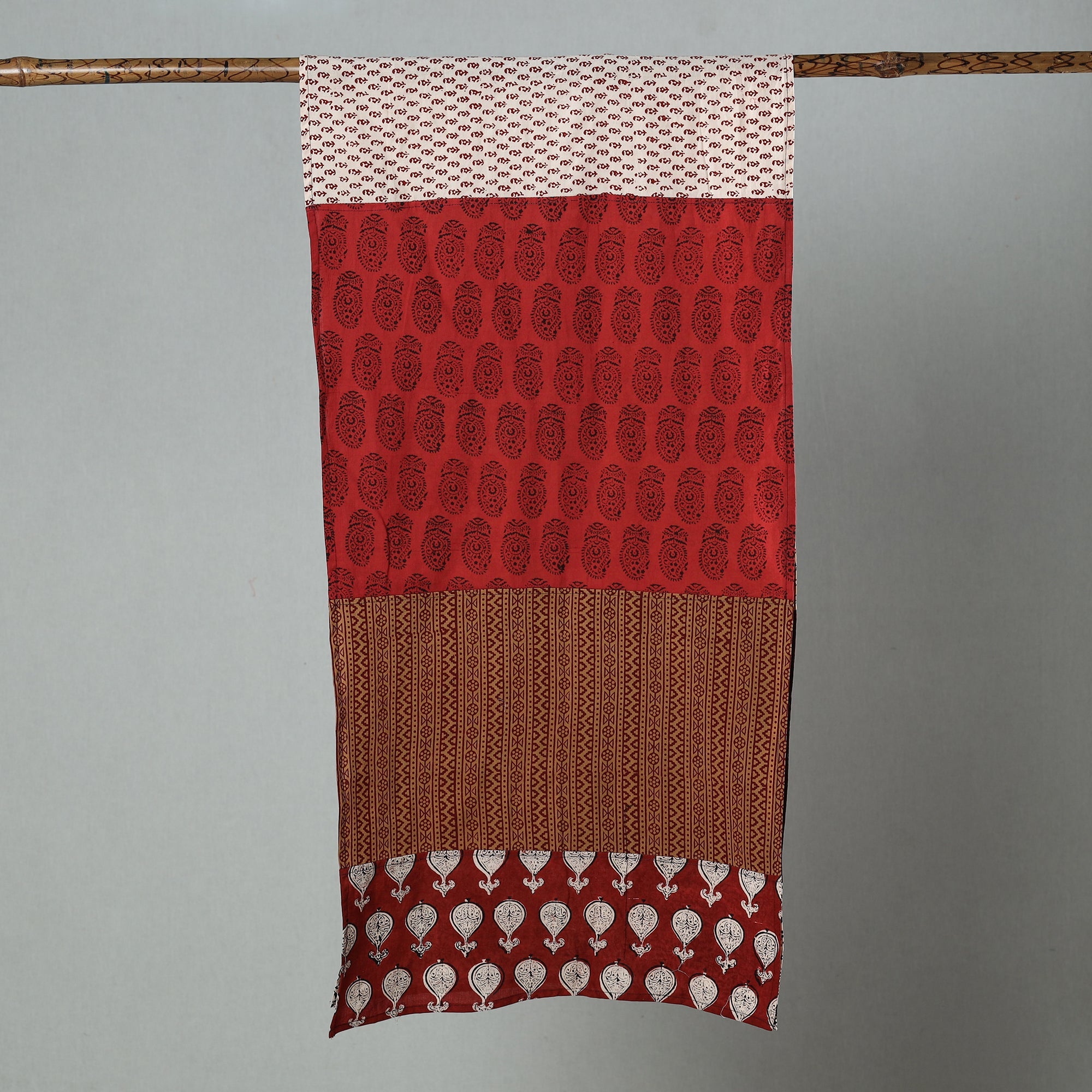  Multicolor Bagh Block Printed Patchwork Cotton Stole