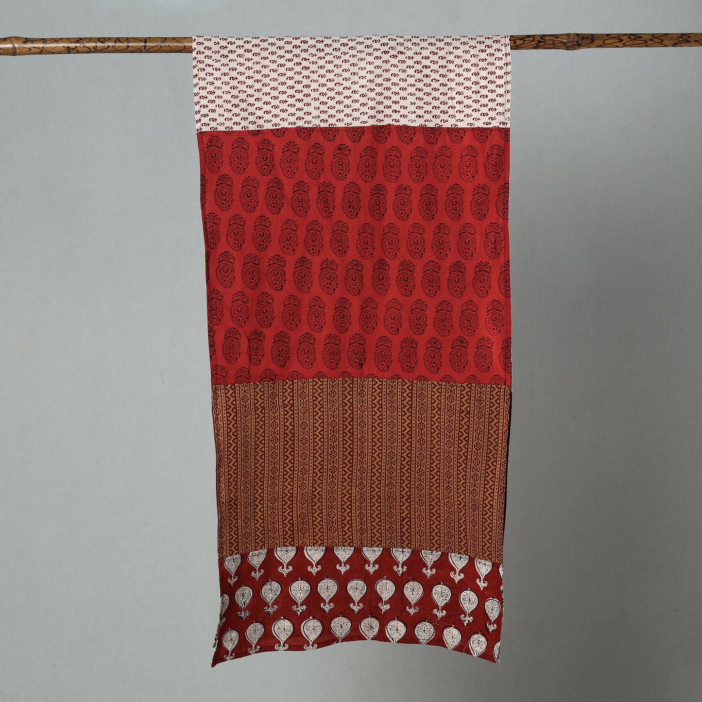  Multicolor Bagh Block Printed Patchwork Cotton Stole