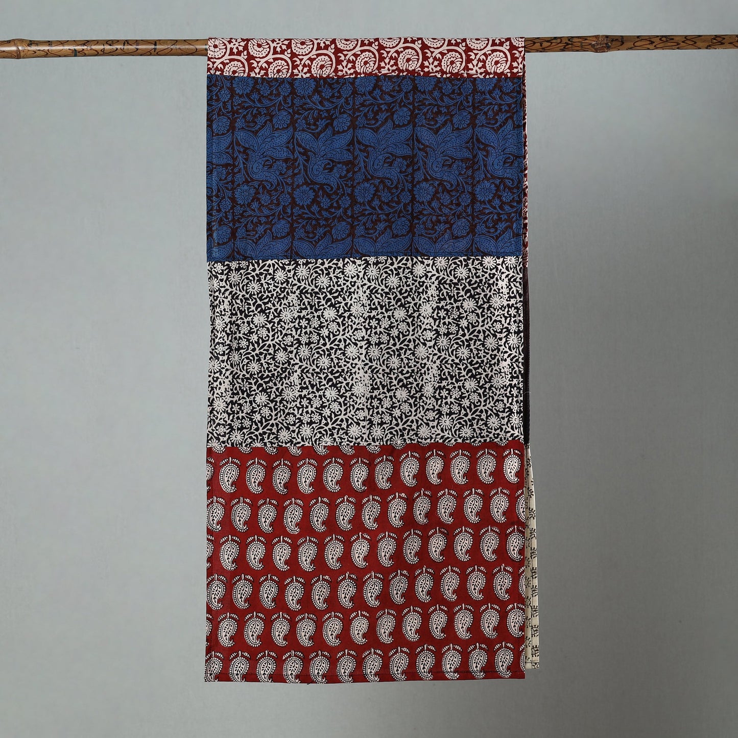  Bagh Block Printed Patchwork Cotton Stole 52 