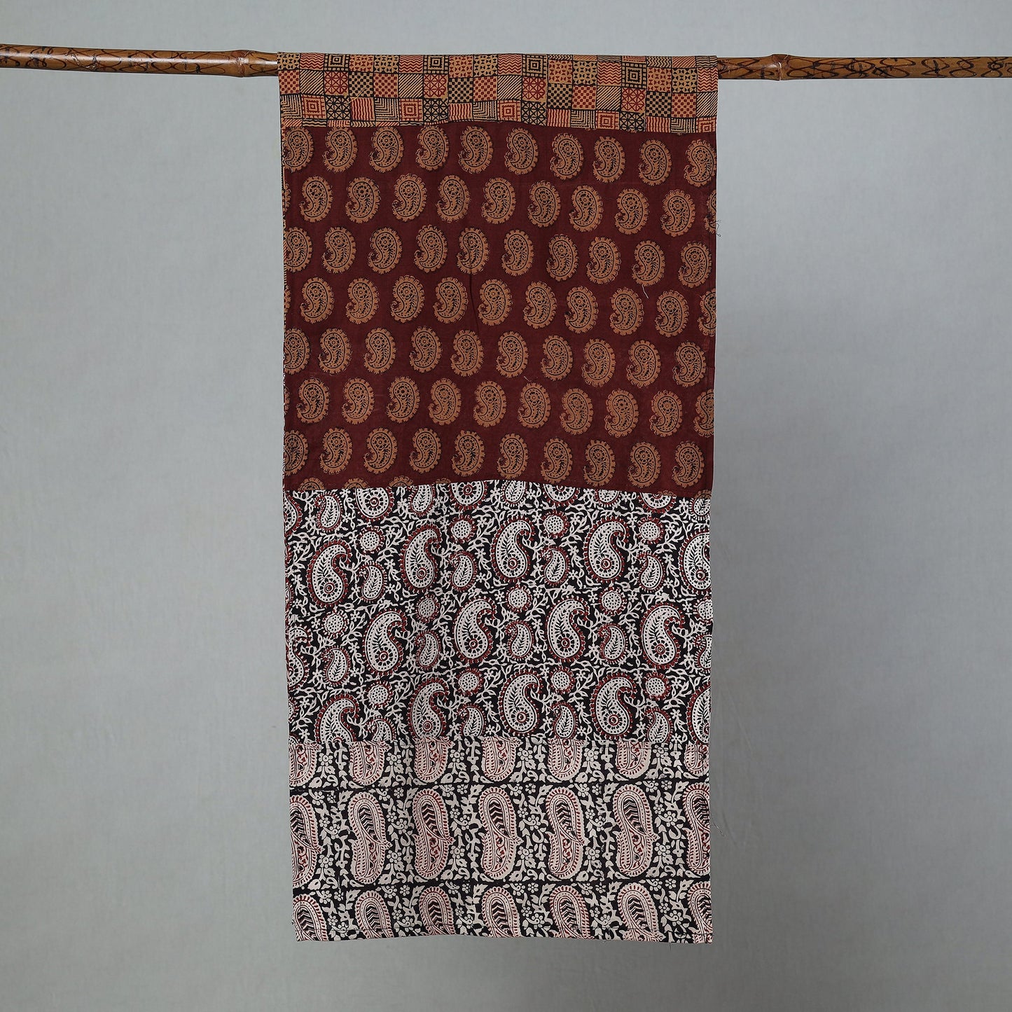  Bagh Block Printed Patchwork Cotton Stole 