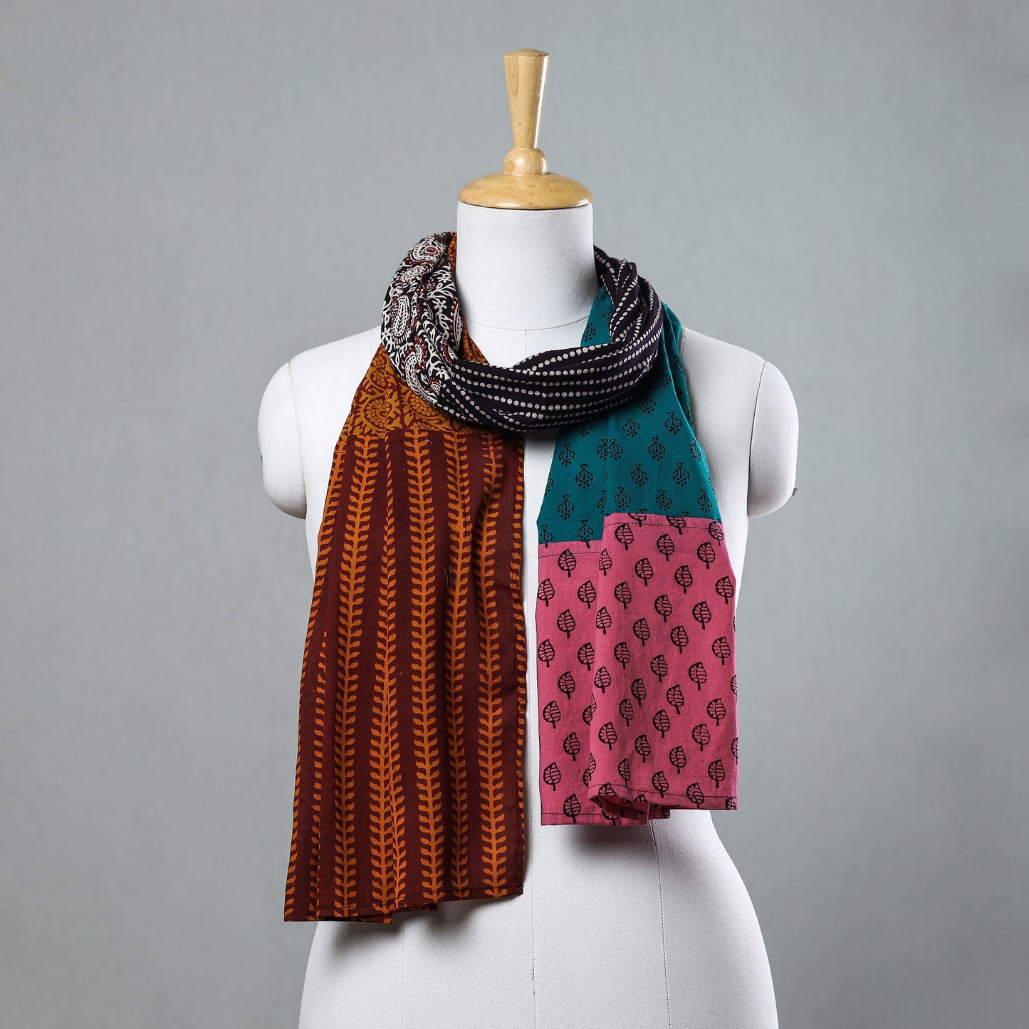 Buy Bagh Block Printed Patchwork Cotton Stole Online at iTokri.com