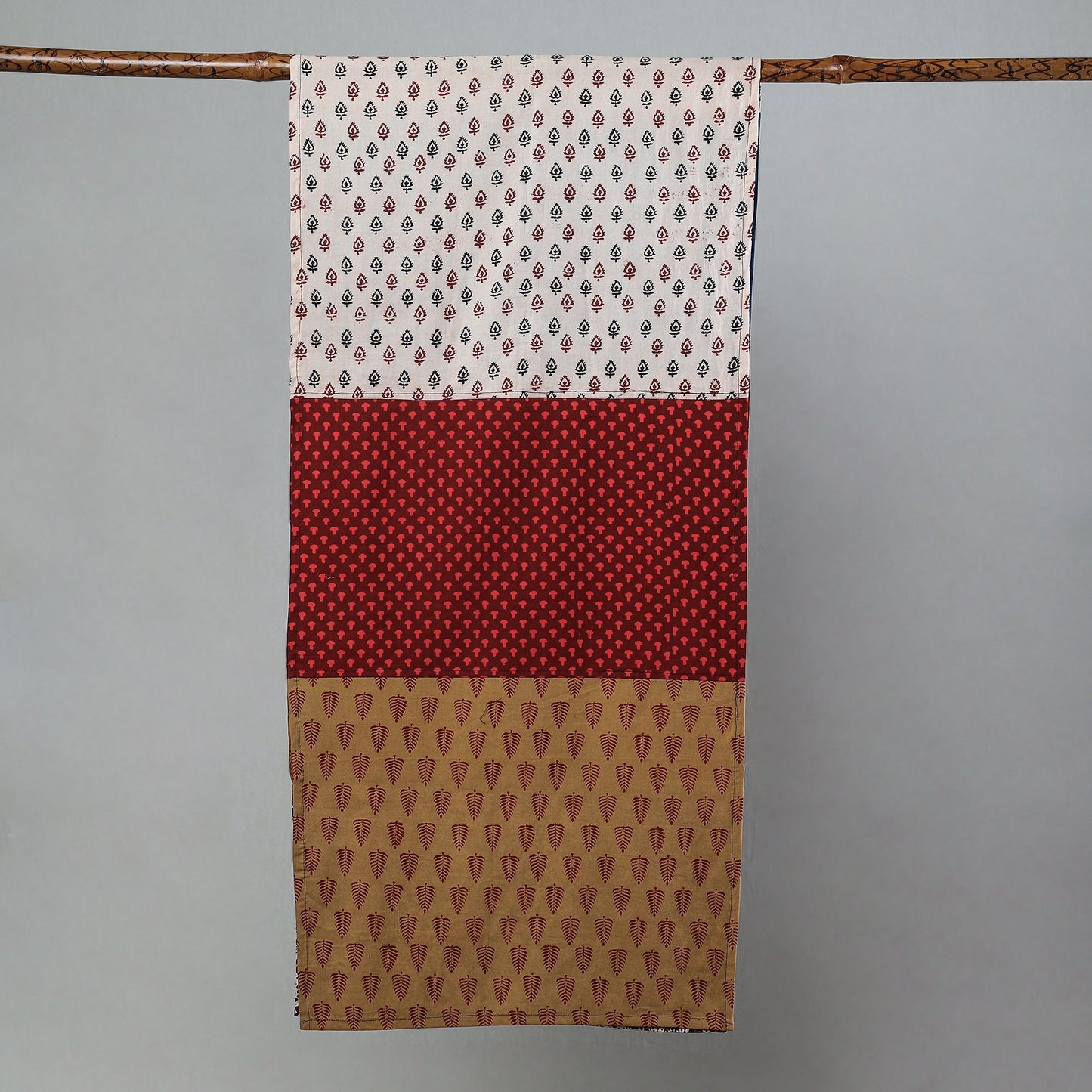 Multicolor Bagh Block Printed Patchwork Cotton Stole