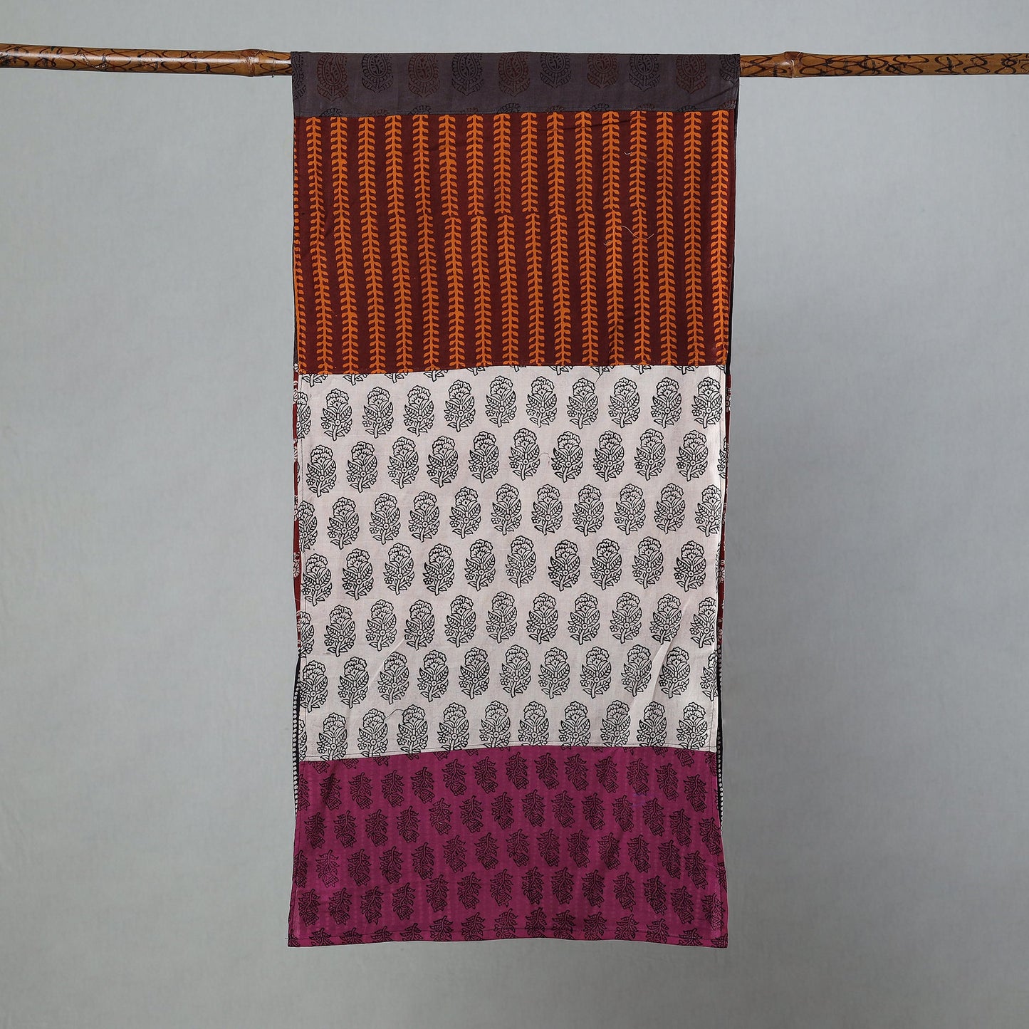  Bagh Block Printed Patchwork Cotton Stole Online at iTokri.com