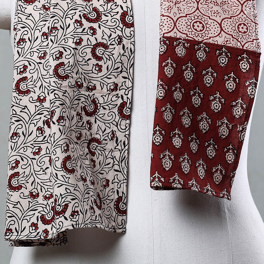  Bagh Block Printed Patchwork Cotton Stole 
