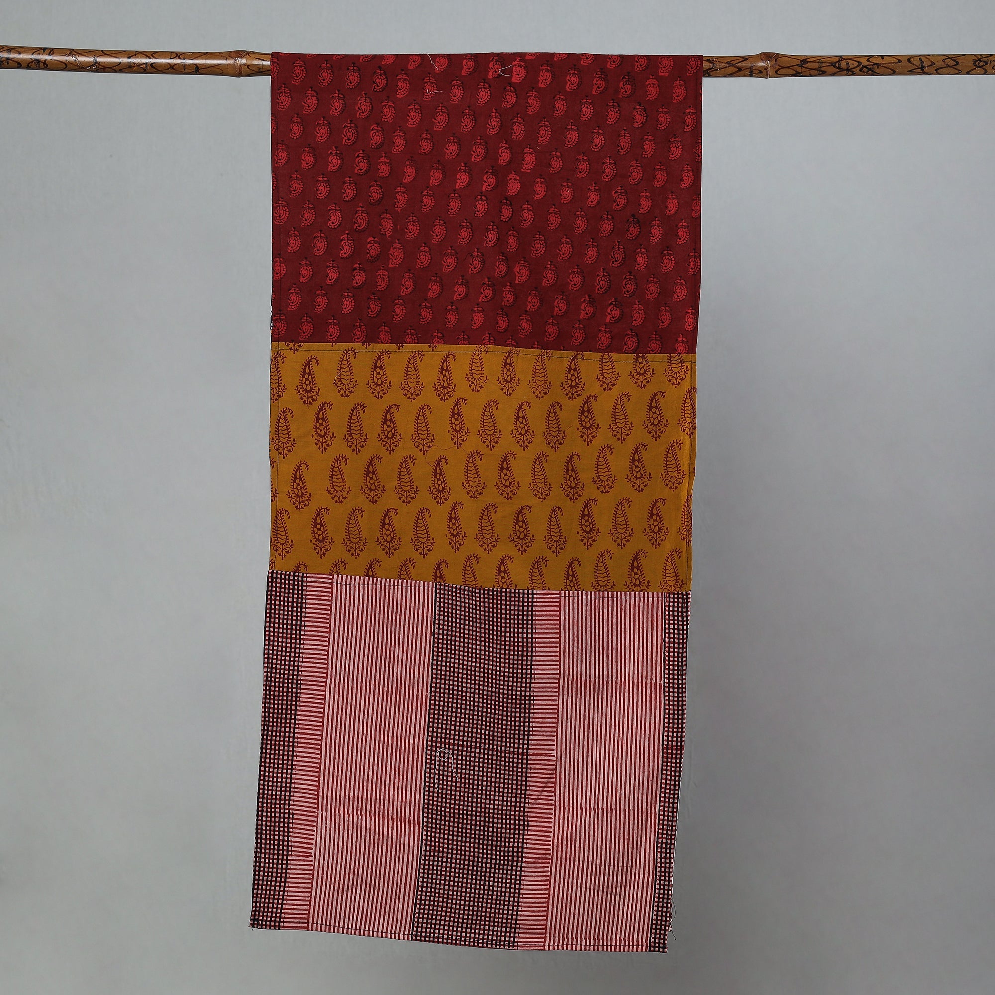 Bagh Block Printed Patchwork Cotton Stole Online at iTokri.com