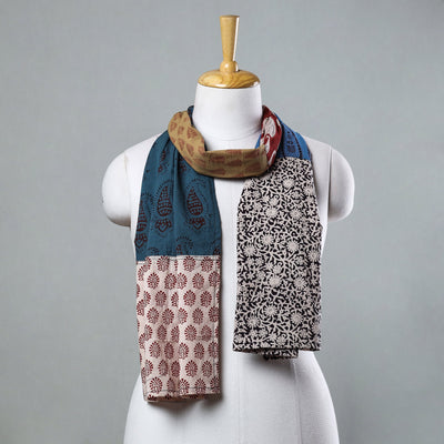 Multicolor Bagh Block Printed Patchwork Cotton Stole