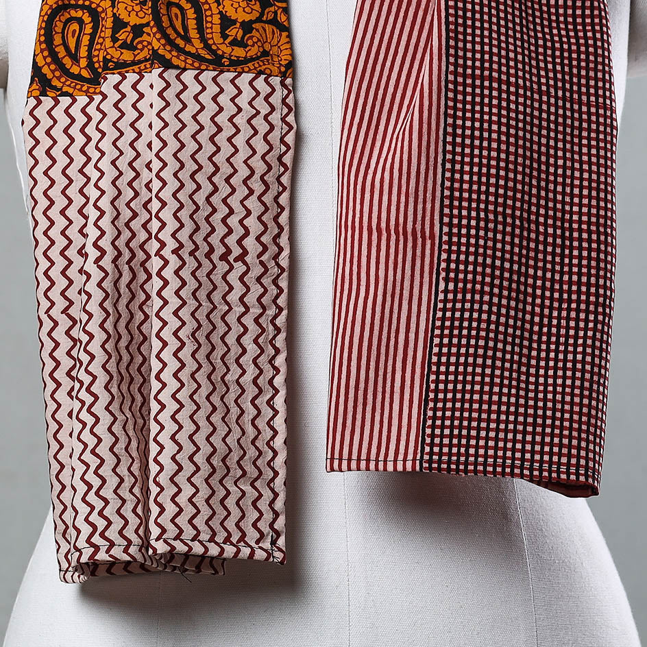  Bagh Block Printed Patchwork Cotton Stole Online at iTokri.com