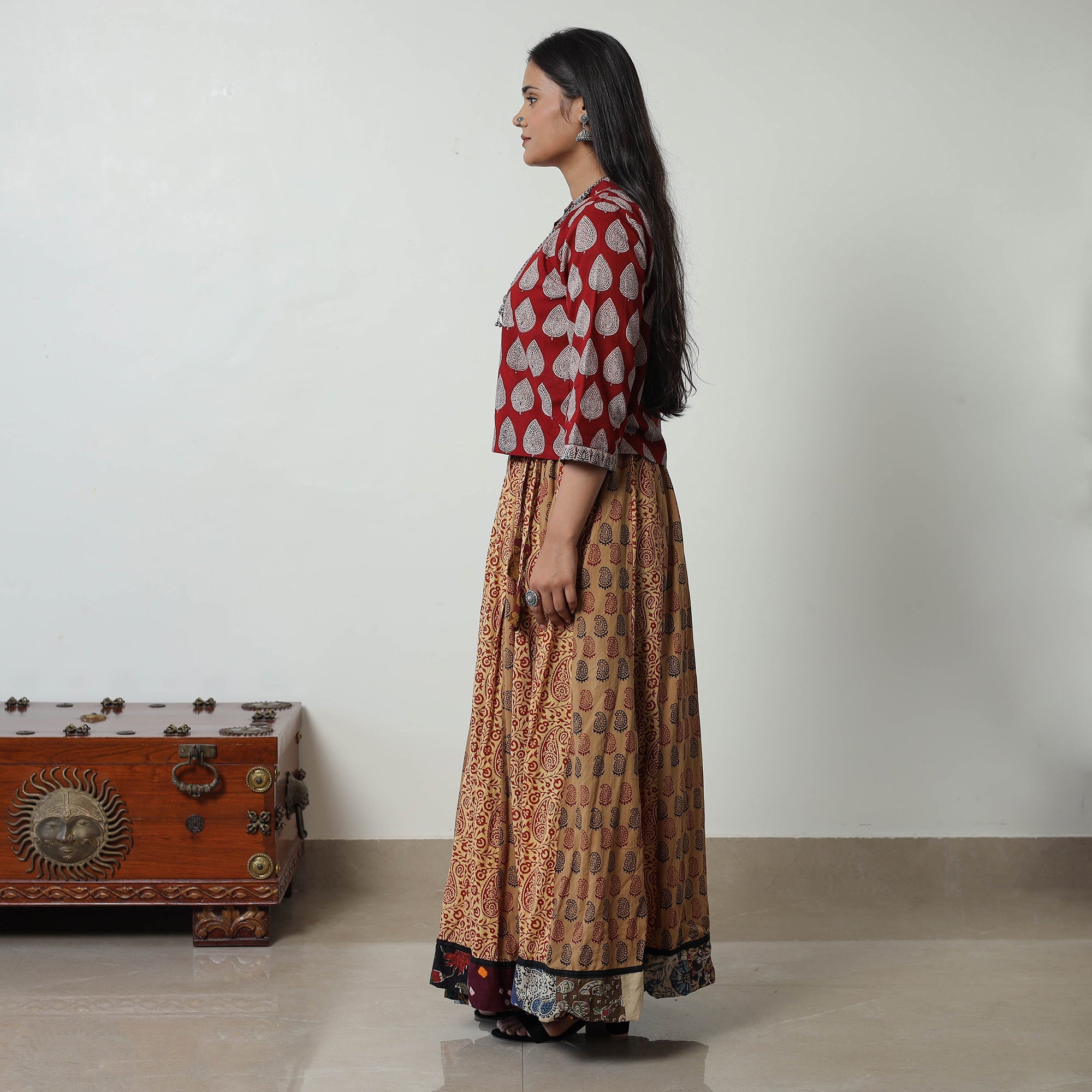 Multicolor - bagh skirt with 24 kali patchwork 03
