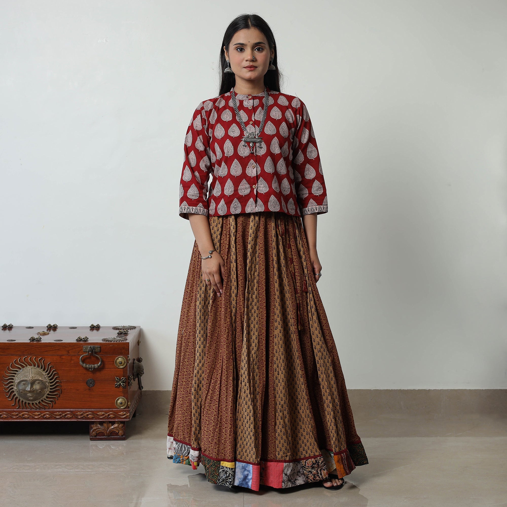 Multicolor - bagh skirt with 24 kali patchwork 05